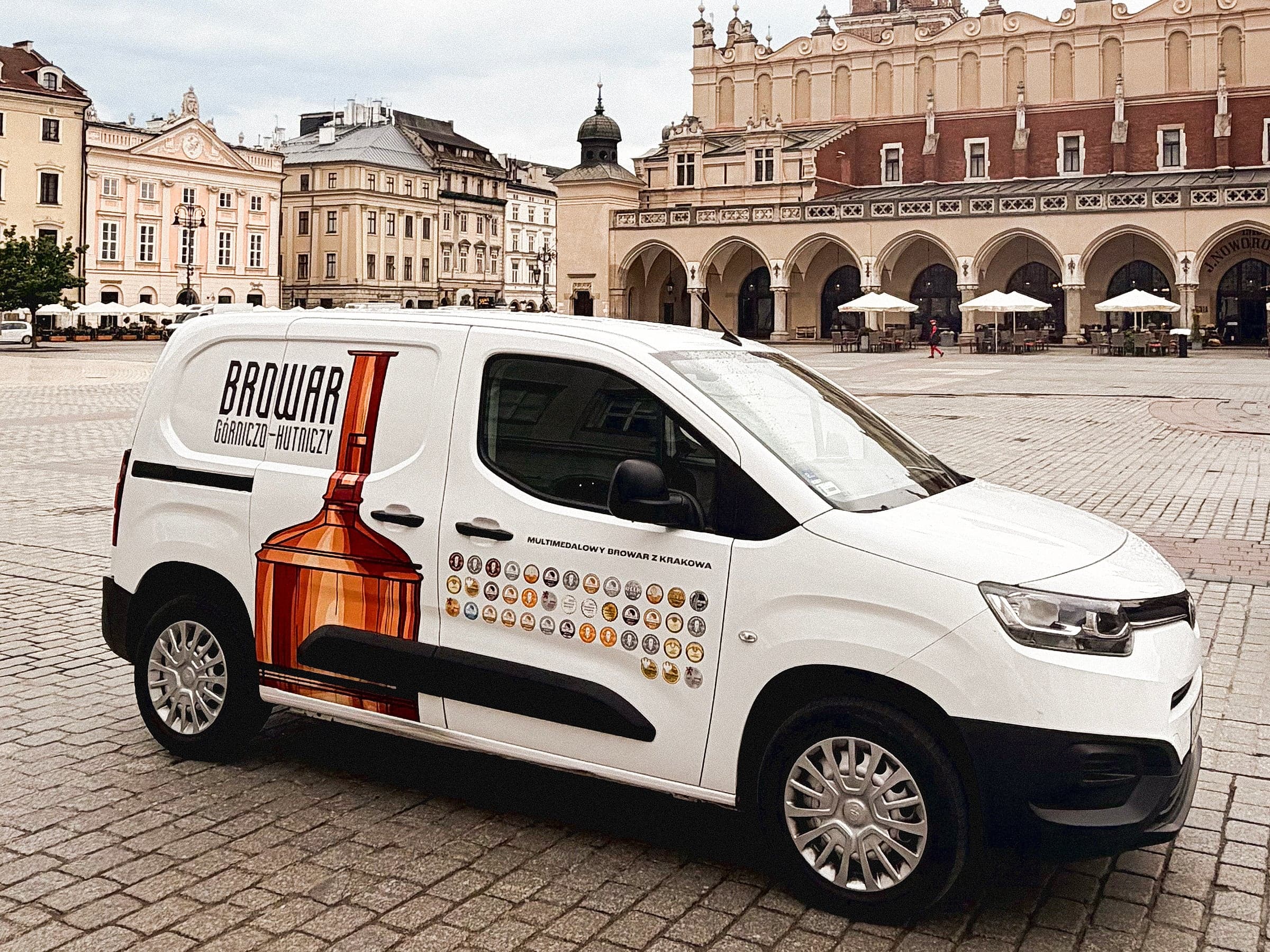 The BGH delivery van on the Main Market Square in Kraków